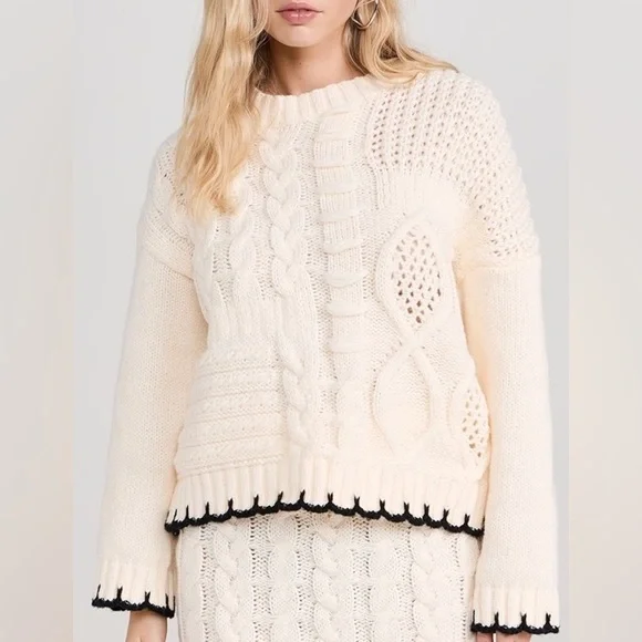 NWT Anthropologie Little Lies Cable Stitch Sweater Size S/M - Picture 8 of 12